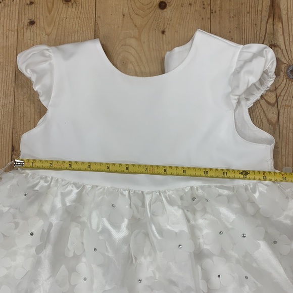 Pure White Little Girl Fancy Dress- Wedding, Flower Girl, Party Approx. 2T 3T - Picture 14 of 16
